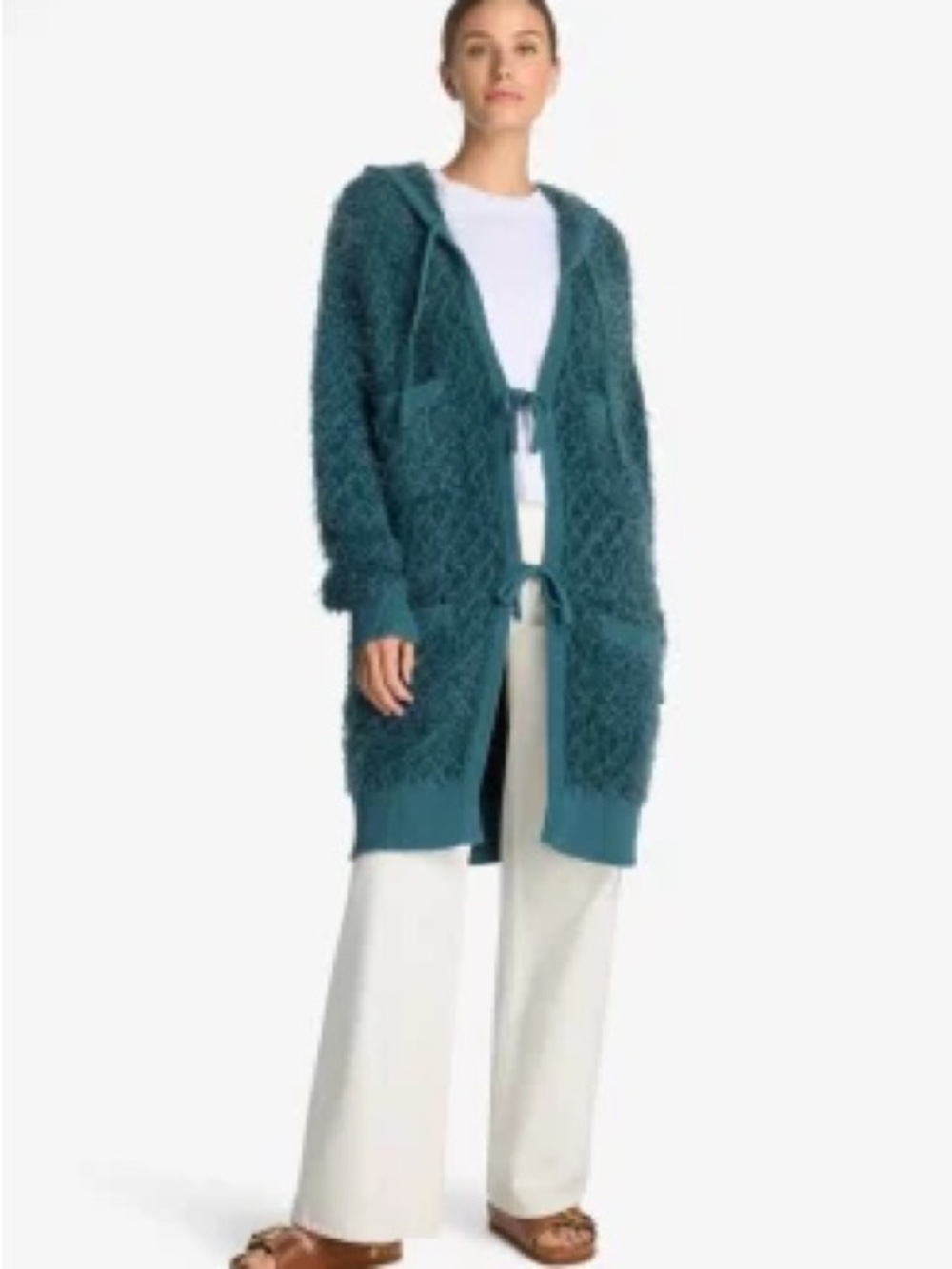 St John - Eyelash Diamond Knit
Long Cardigan - Prussian Blue - Size M